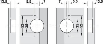 Pokosový závěs, Häfele GS 45, 95°, pro dřevěné výklopy