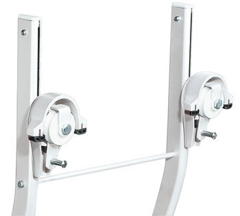 Posuvný žebřík, hliník, stupně: laminované dýhované dřevo, bříza, Service+