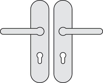 Požárně odolné bezpečnostní dveřní kliky, Hliník, Hoppe, Paris FS-86G/3331/3330/138F třída odolnosti 1 (třída bezpečnosti 2)