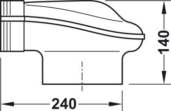 Přechodový díl Ⓓ, Plochý potrubní systém 125 soft, 90°, kohoutek