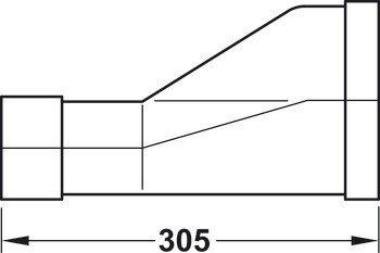 Přechodový díl Ⓒ, Plochý potrubní systém 150 Euro soft, dlouhá