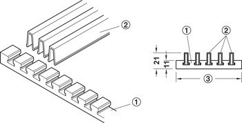 Příčná tyč, hranaté, hliník, individuální montáž je možná