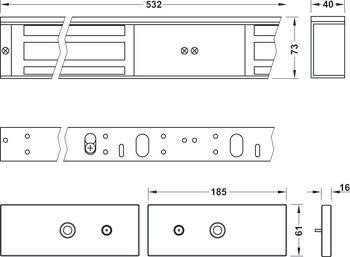 Přídržný magnet, pro dvojité dveře
