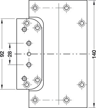 Příruba, Simonswerk V 7602 3D/1, pro bezfalcové dveře do 70 kg