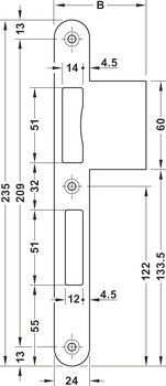 Přírubový protiplech, 235 mm, B 9000, BKS