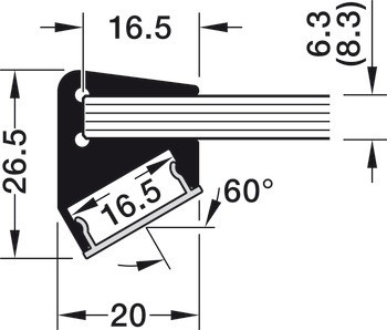 Profil na hranu skla, Profil 5101 pro osvětlovací LED pásky 10 mm