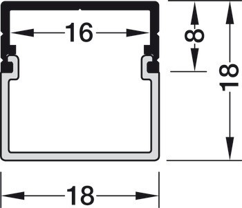 Profil pro spodní montáž, Häfele Loox profil 2192 pro osvětlovací LED pásky 10 mm