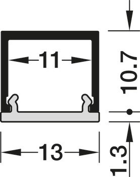 Profil pro spodní montáž, Häfele Loox5 profil 2101