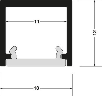 Profil pro spodní montáž, Häfele Loox5 profil 2102 pro osvětlovací LED pásky 8 mm