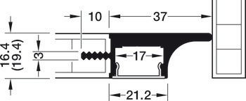 Profil pro spodní montáž, Profil 3101 pro osvětlovací LED pásky 10 mm
