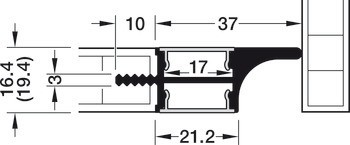Profil pro spodní montáž, Profil 3102 pro osvětlovací LED pásky 10 mm
