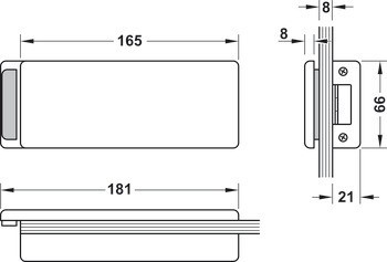Protikus kování skleněných dveří, GHR 102 a 403, Startec