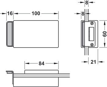 Protikus kování skleněných dveří, GHR 302 a 303, Startec
