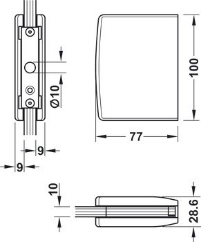 Protikus kování zámku se závorou, Pro otočné dveře