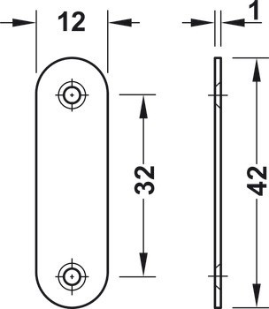 Protikus, pro magnetickou záskočku dřevěných dveří, k přišroubování