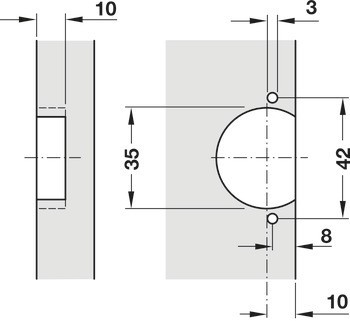 Protikus, Häfele Symo EC, pro roletkový zadlabací zámek Häfele Symo EC, backset 22 mm