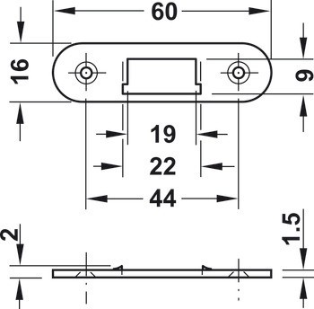 Protiplech, pro Häfele Symo EC roletkový zadlabací zámek