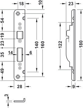 Protiplech, pro kombinaci zástrče a otočného háčku, KFV