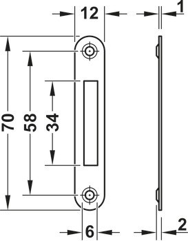 Protiplech, pro zápustnou montáž a přišroubování