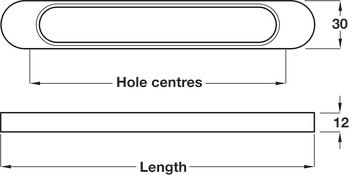 Prstová úchytka, Häfele Déco H1315, zinková slitina