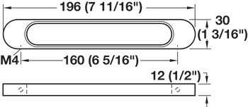 Prstová úchytka, Häfele Déco H1315, zinková slitina