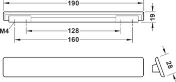 Prstová úchytka, Häfele Déco H1910, zinková slitina