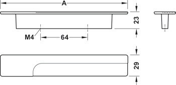 Prstová úchytka, Häfele Déco H2195