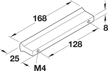 Prstová úchytka, Häfele Déco, nerez