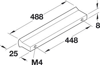 Prstová úchytka, Häfele Déco, nerez