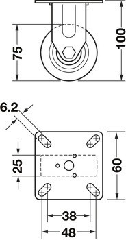 Průmyslové a otočné kolečko, S měkkou pojezdovou plochou, pevné nebo volnoběžné
