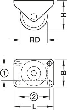 Průmyslové a otočné kolečko, S tvrdou a měkkou pojezdovou plochou, pevné nebo volnoběžné