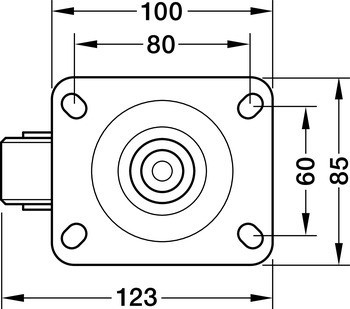 Průmyslové a otočné kolečko, s měkkou pojezdovou plochou