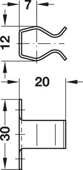 Pružinová záskočka, K přišroubování, ocel