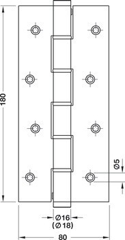 Pružinový závěs, SA 180, pro bezfalcové vnitřní dveře do 40/60 kg