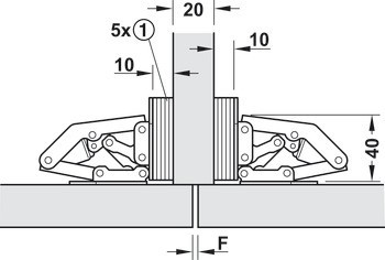 Pružinový závěs, Úhel otevření 90°