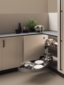 Půlkruhové otočné kování do rohové skříňky, Häfele Utensio ST10 Plus Glide Corner