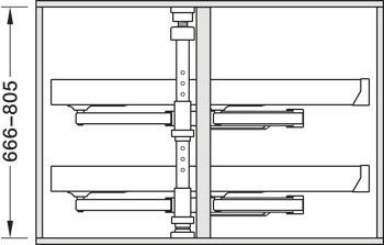 Půlkruhové otočné kování do rohové skříňky, Häfele Utensio ST10 Plus Glide Corner