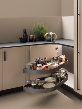 Půlkruhové otočné kování do rohové skříňky, Häfele Utensio ST10 Plus Glide Corner