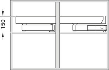 Půlkruhové otočné kování do rohové skříňky, Häfele Utensio ST10 Plus Slide Corner