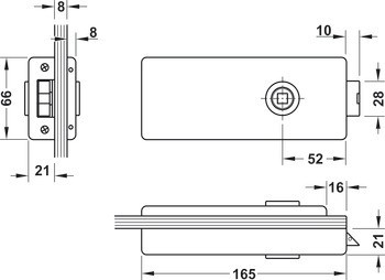 PZ zámek pro skleněné dveře, GHR 402 a 403, Startec