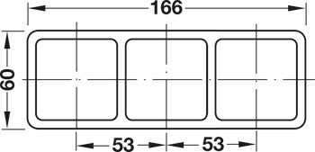 Rám, Pro spínače a zásuvky 60 x 60 mm, montáž do roviny