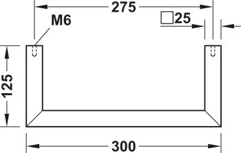 Ramínko na šaty, montáž pod polici, nerez