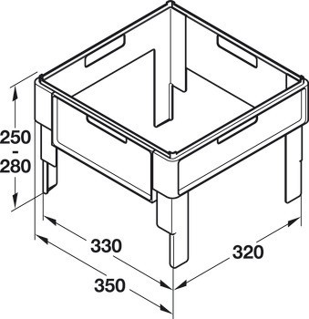 Rámy na závěsné desky, Häfele Officys Variant C, výškově nastavitelné