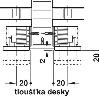 Rektifikační soklový šroub, s nosným úhelníkem, k přišroubování