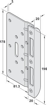 Rohový protiplech, pro zamykací závoru, Startec