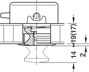 Rozeta, hranatá, Pro tloušťku dveří 19 mm