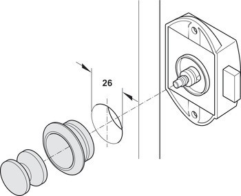 Rozeta, pro Push-Lock, pro tloušťku desky 13 mm