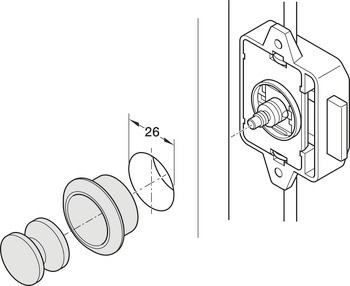 Rozeta, pro Push-Lock, pro tloušťku desky 19 mm