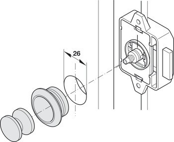 Rozeta, pro Push-Lock, pro tloušťku desky 19 mm