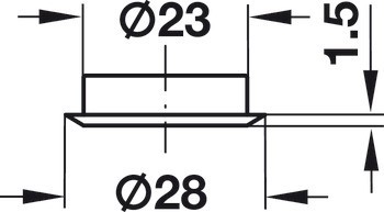 Rozeta zámku, Häfele Symo LA, pro tlačný zámek